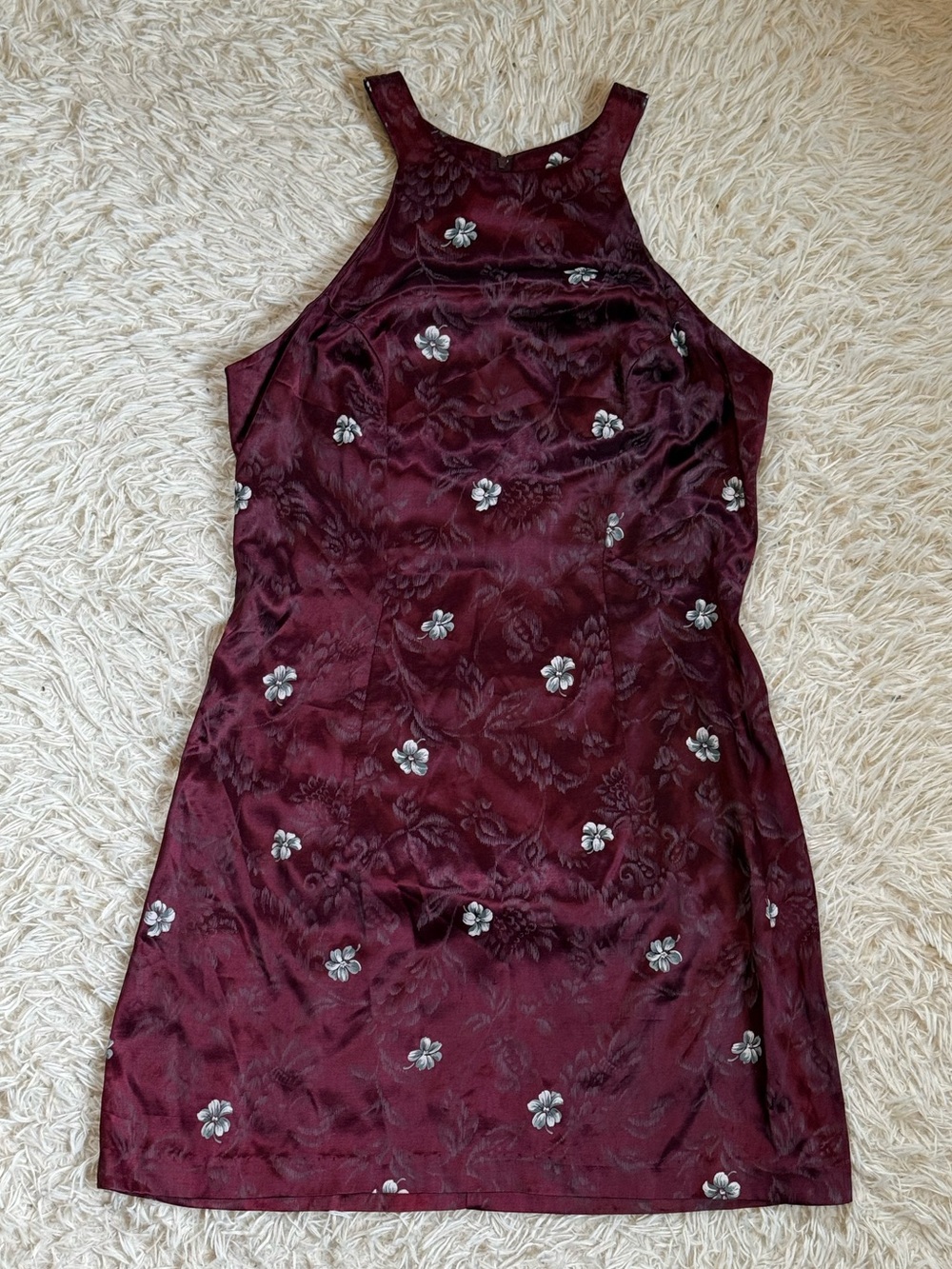 All That Jazz Burgundy Halter Dress